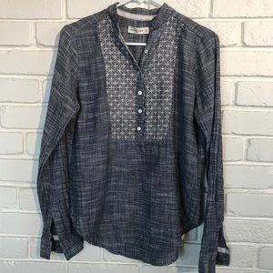Abercrombie & Fitch Blue Cotton Embroidered Shirt